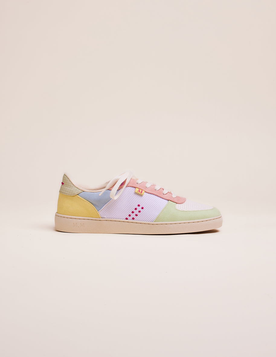 Low-top trainers Marie - Water green white nude