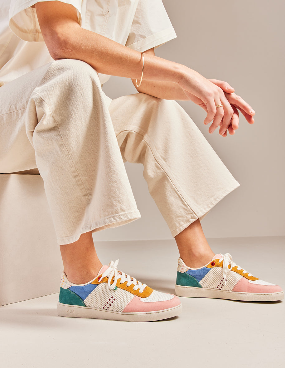 Low-top trainers Marie - Peach white ochre