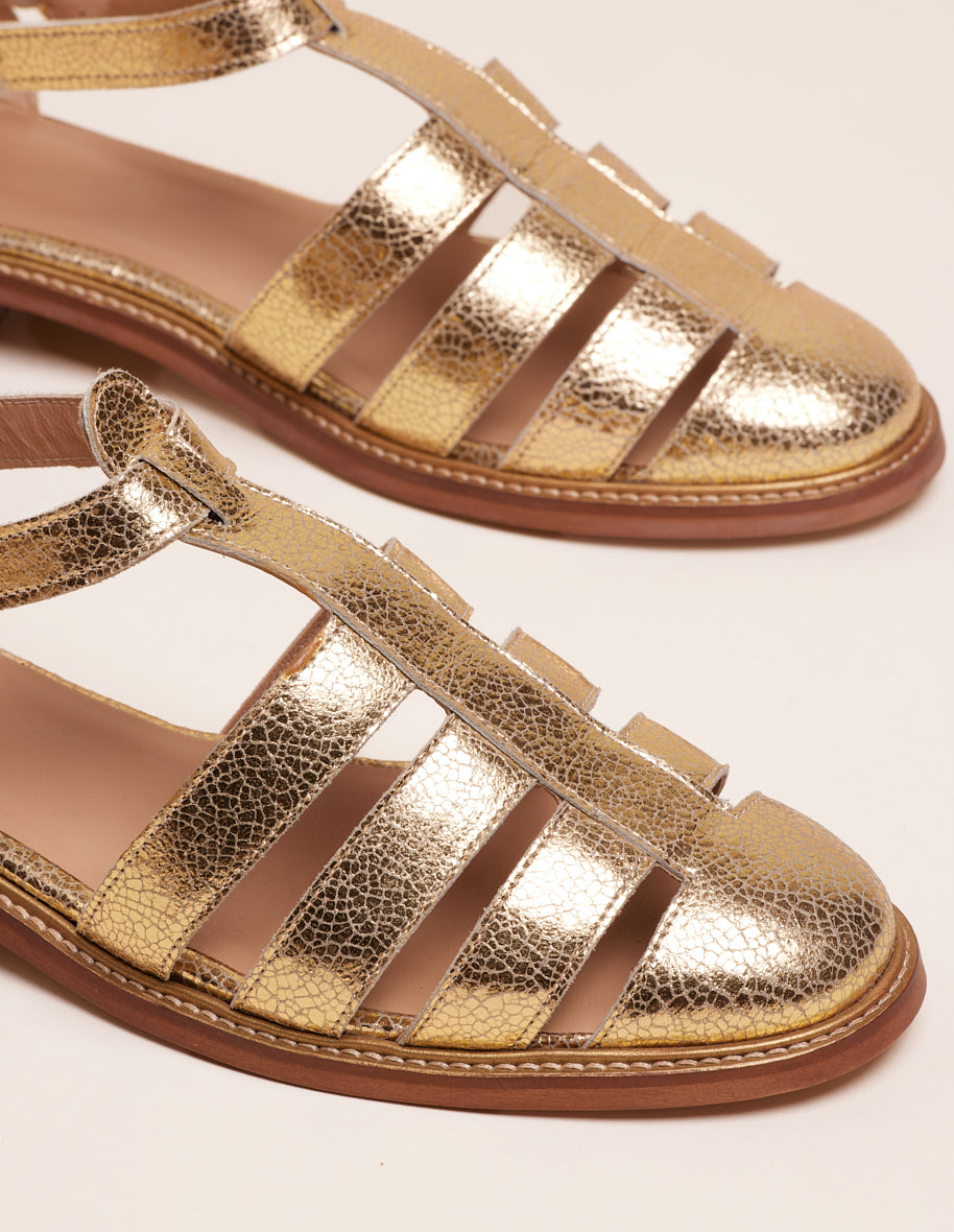 Flat sandals Monique - Golder leather