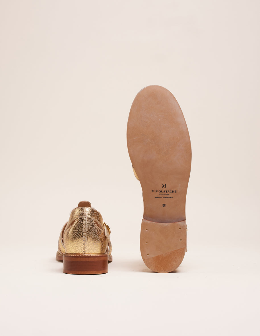Flat sandals Monique - Golder leather