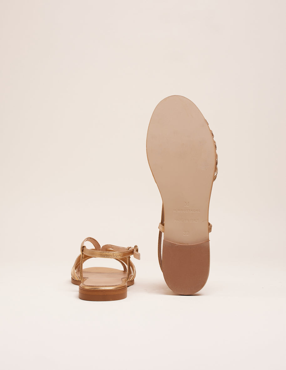 Sandals Ninon B - Golden leather
