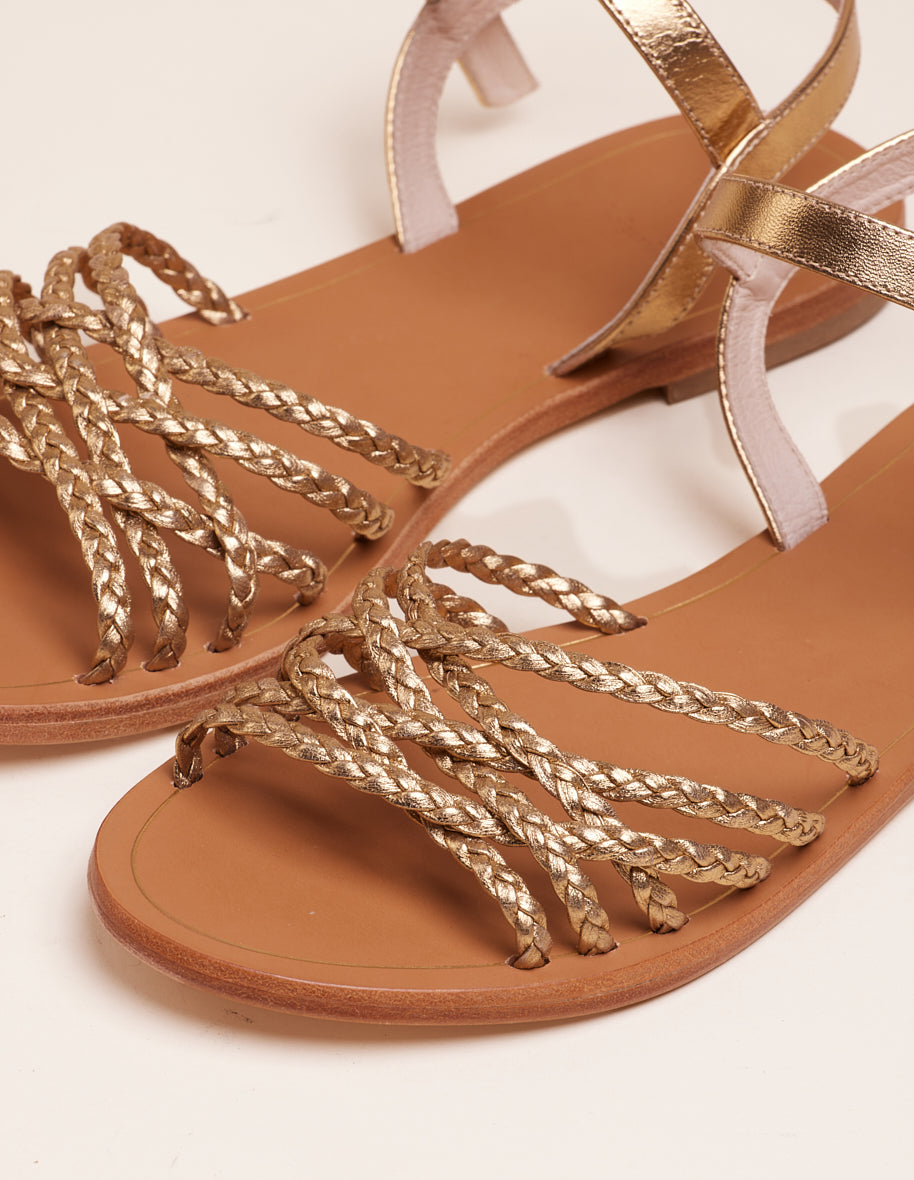 Flat sandals Romy - Golden leather