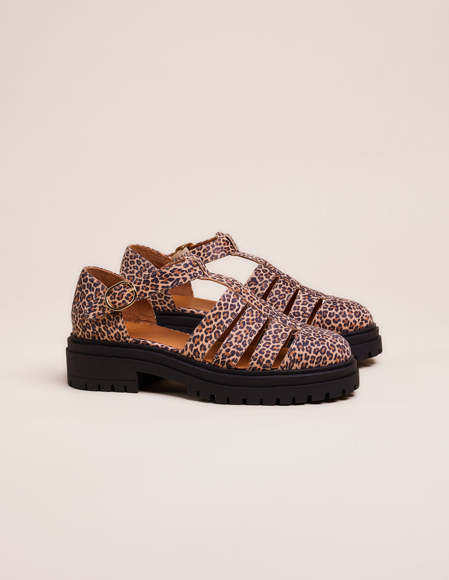 Sandals Rosalia - Leopard-print leather