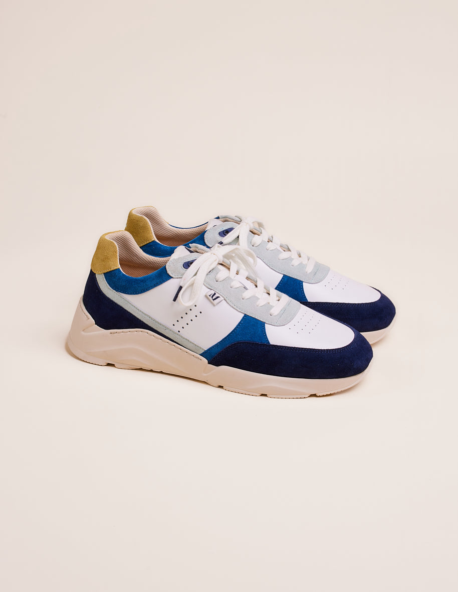 Low-top trainers Stanislas - Navy white water green