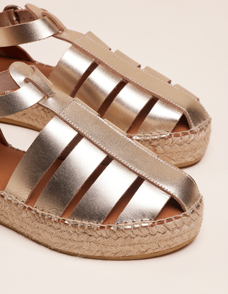Wedges Thais - Golden leather