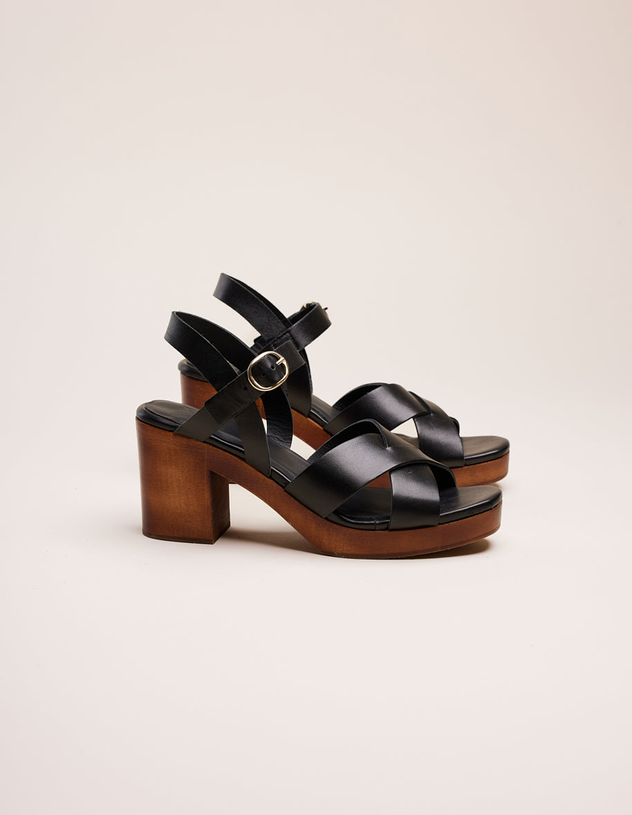 Heeled sandals Véra - Black leather
