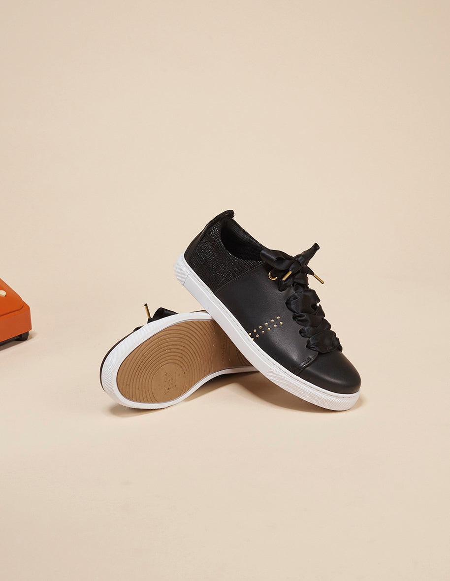 Basket cuir femme noir store