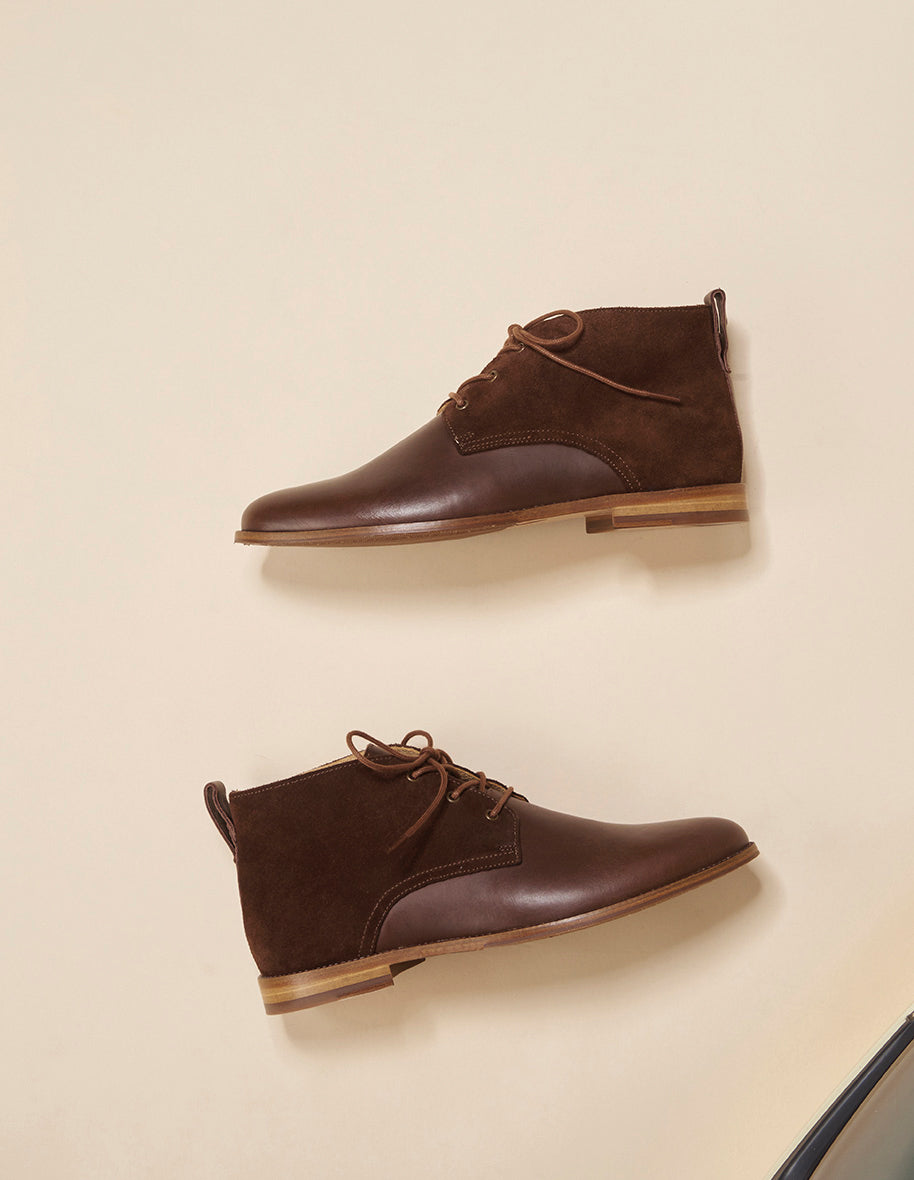 Alban boots - Dark brown sweater and suede