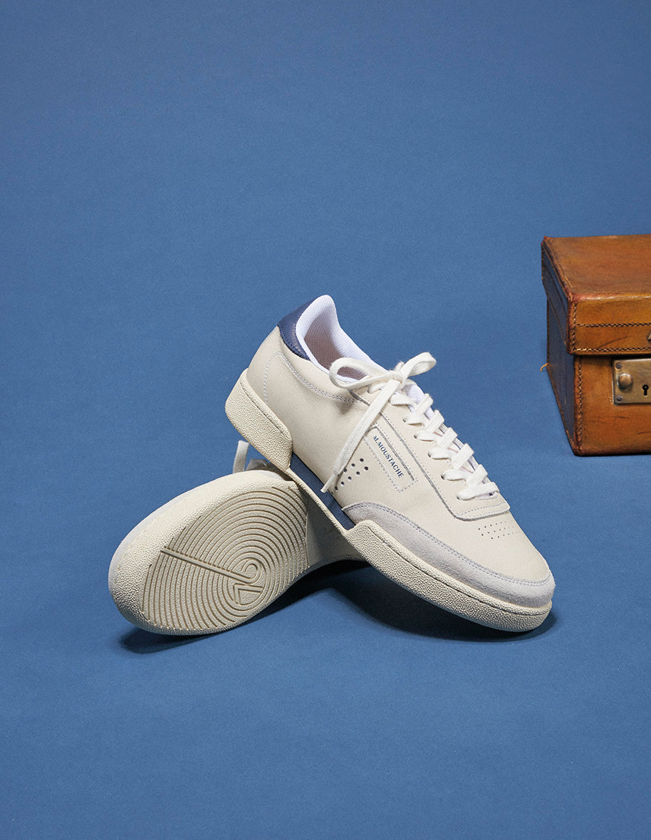 Low-top trainers Anatole - Ecru and navy leather