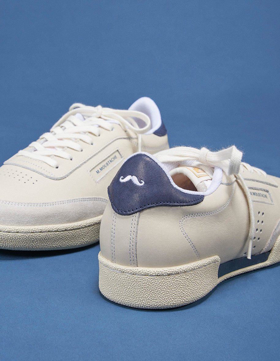 Low-top trainers Anatole - Ecru and navy leather