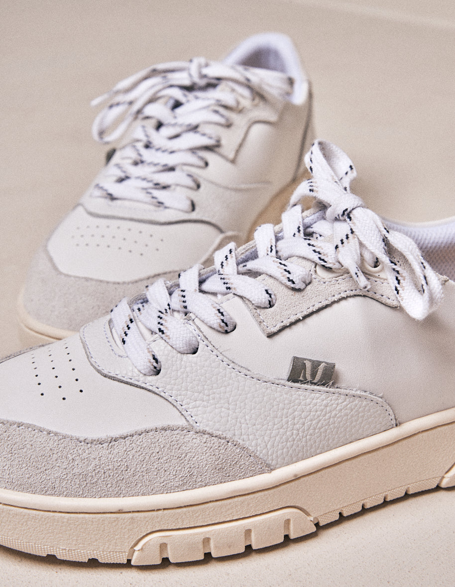 Low-top trainers Albertine - Grey and white leather and suede