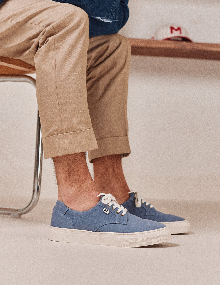 Low-top trainers Alexandre - Gray blue canvas