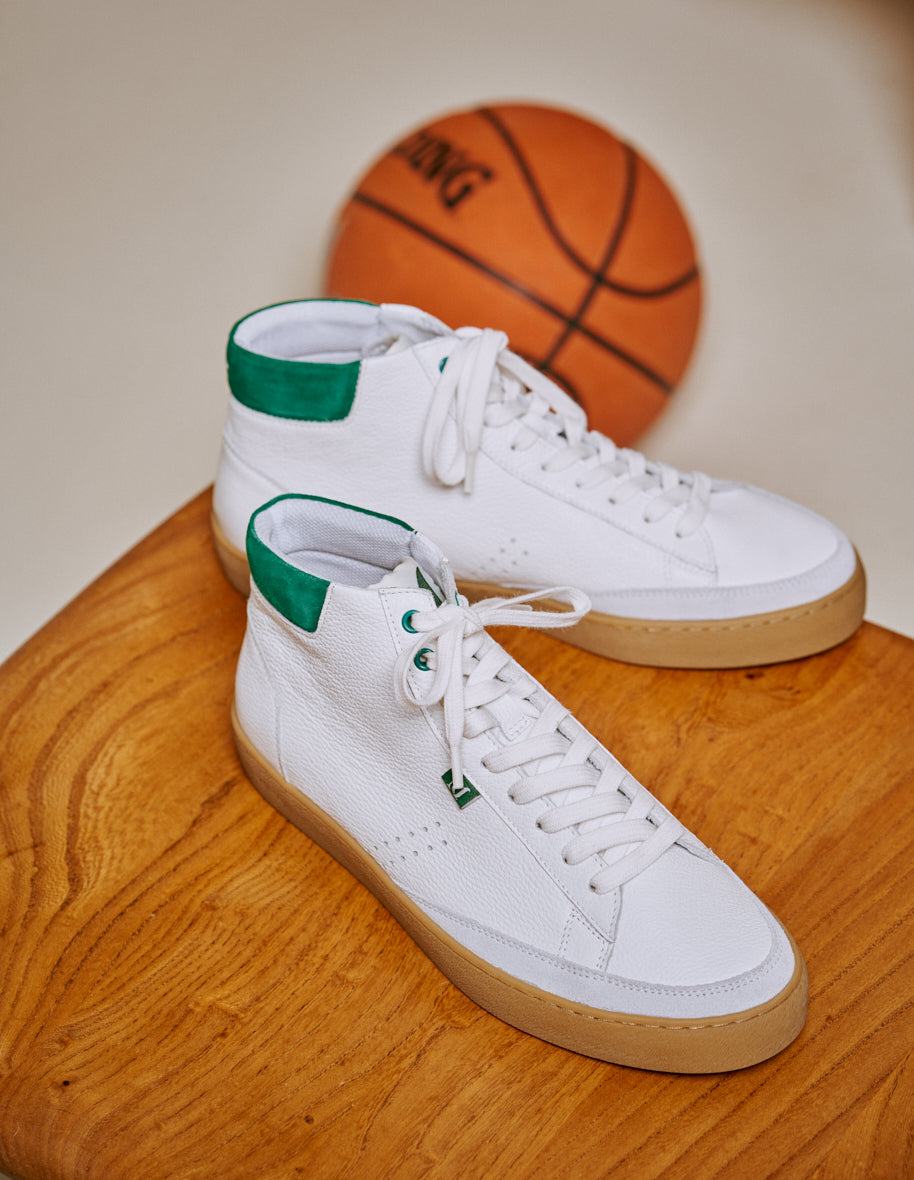 High-top trainers Alexis - White green leather and suede