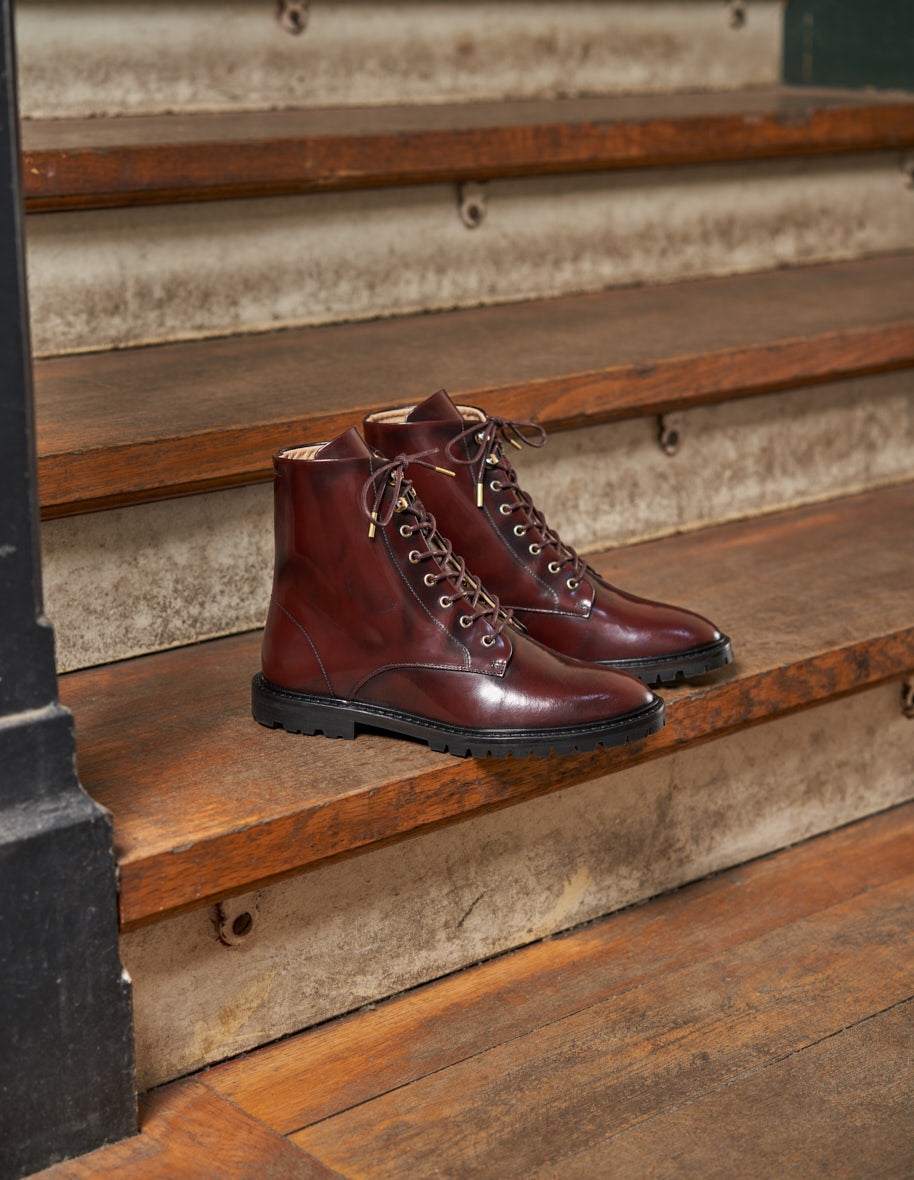 Alix boots - Bordeaux box leather