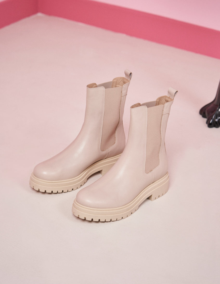 Ankle boots Amélie - Cream leather
