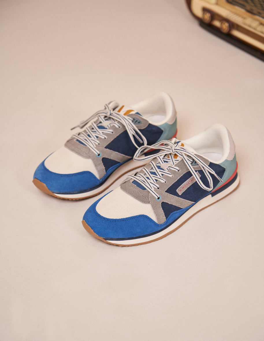 Running shoes André - Ecru bleu gray suede