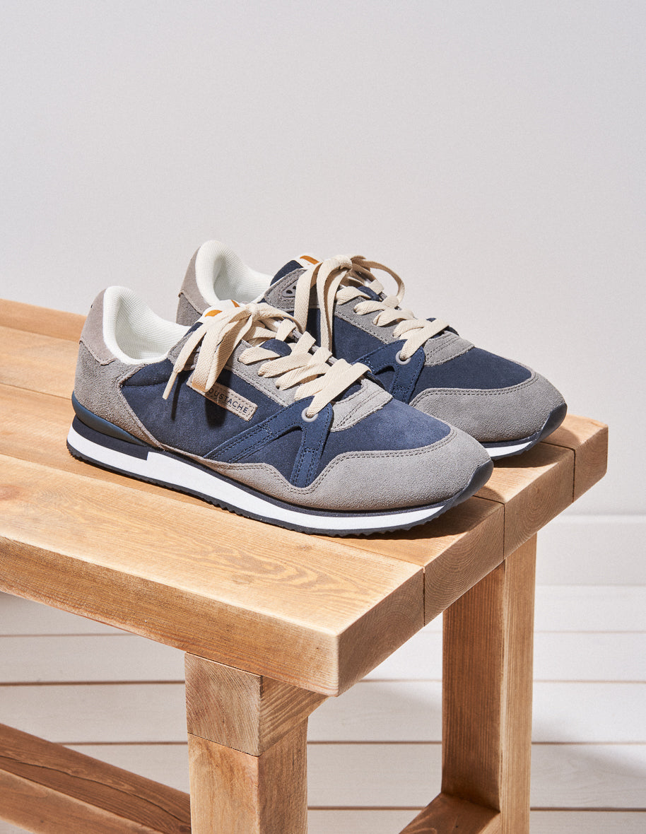 Running shoes André - Grey and navy suede