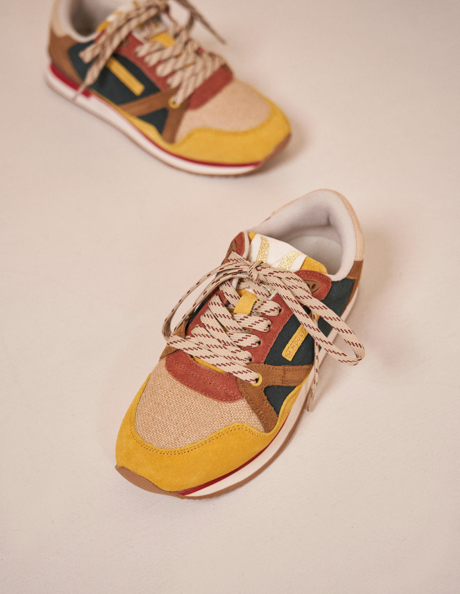 Running Andrée - Natural mustard suede and canvas