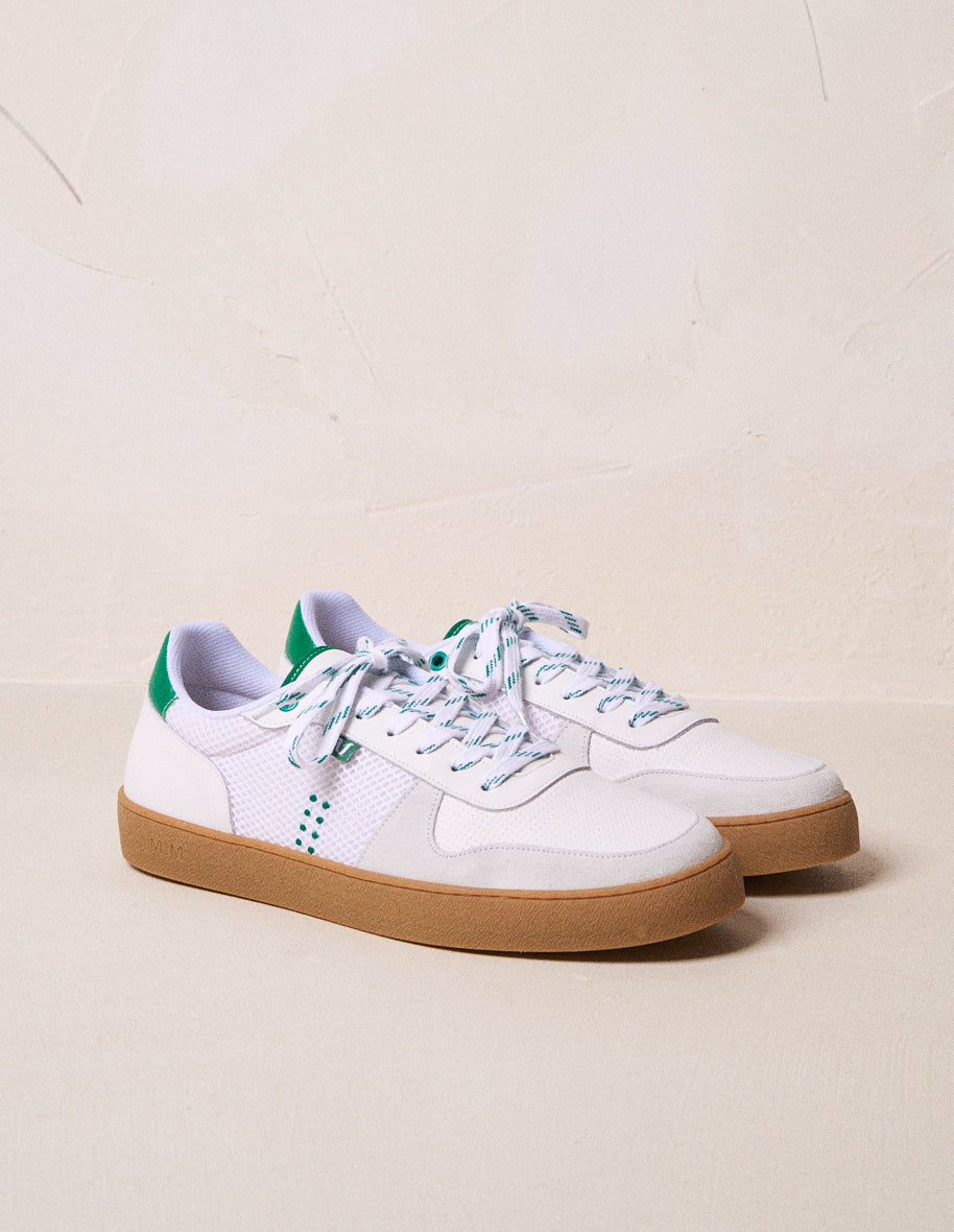 Low-top trainers Arthur - White green mesh and suede