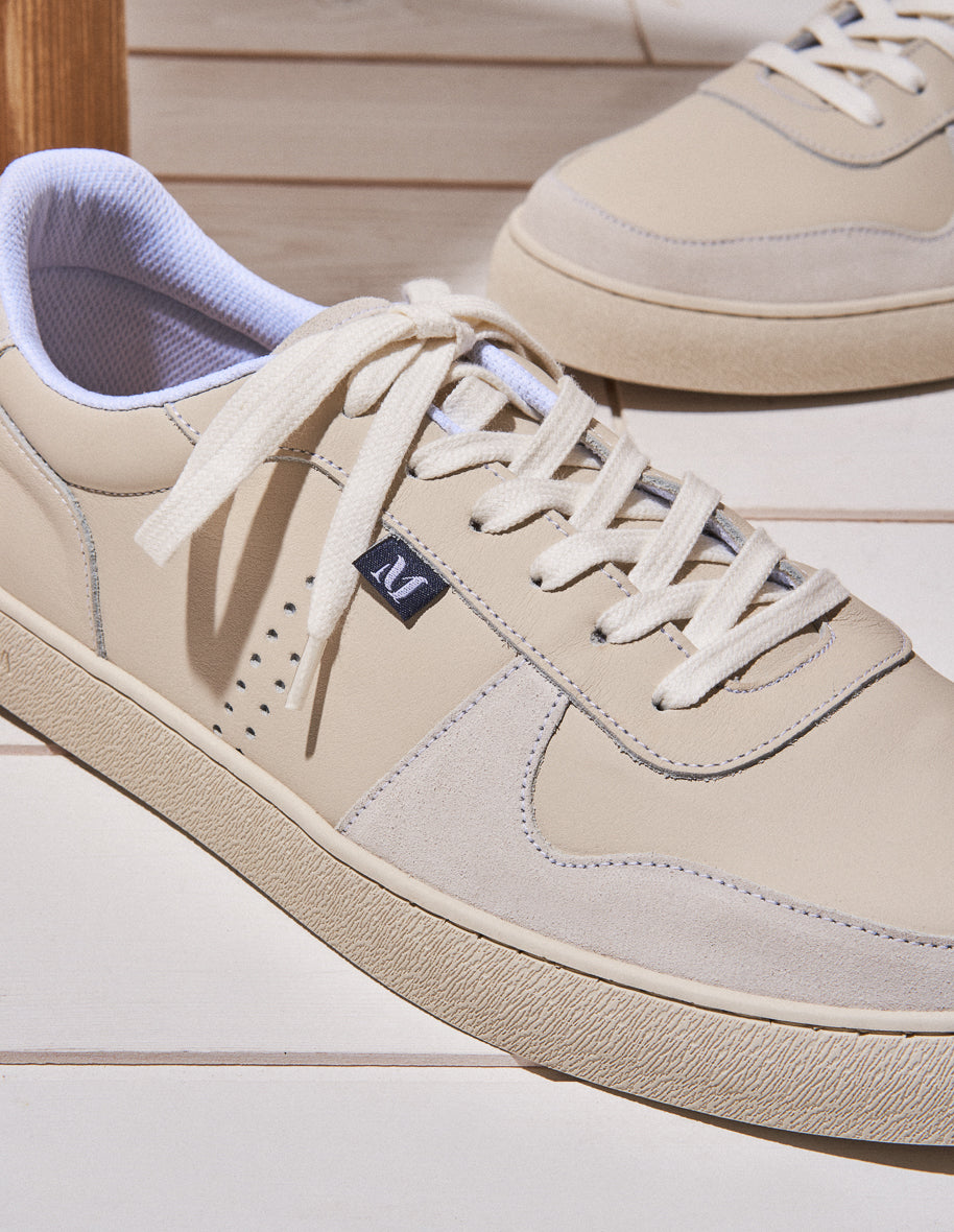 Low-top trainers Arthur - Ecru leather and suede