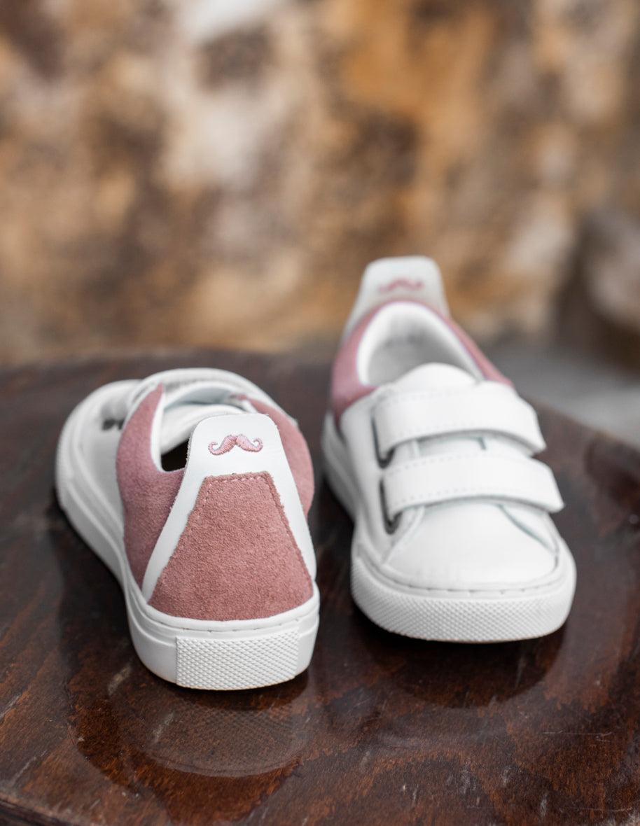 René children's sneakers - White and pink