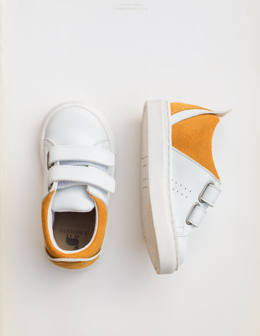 René children's sneakers - white and mustard