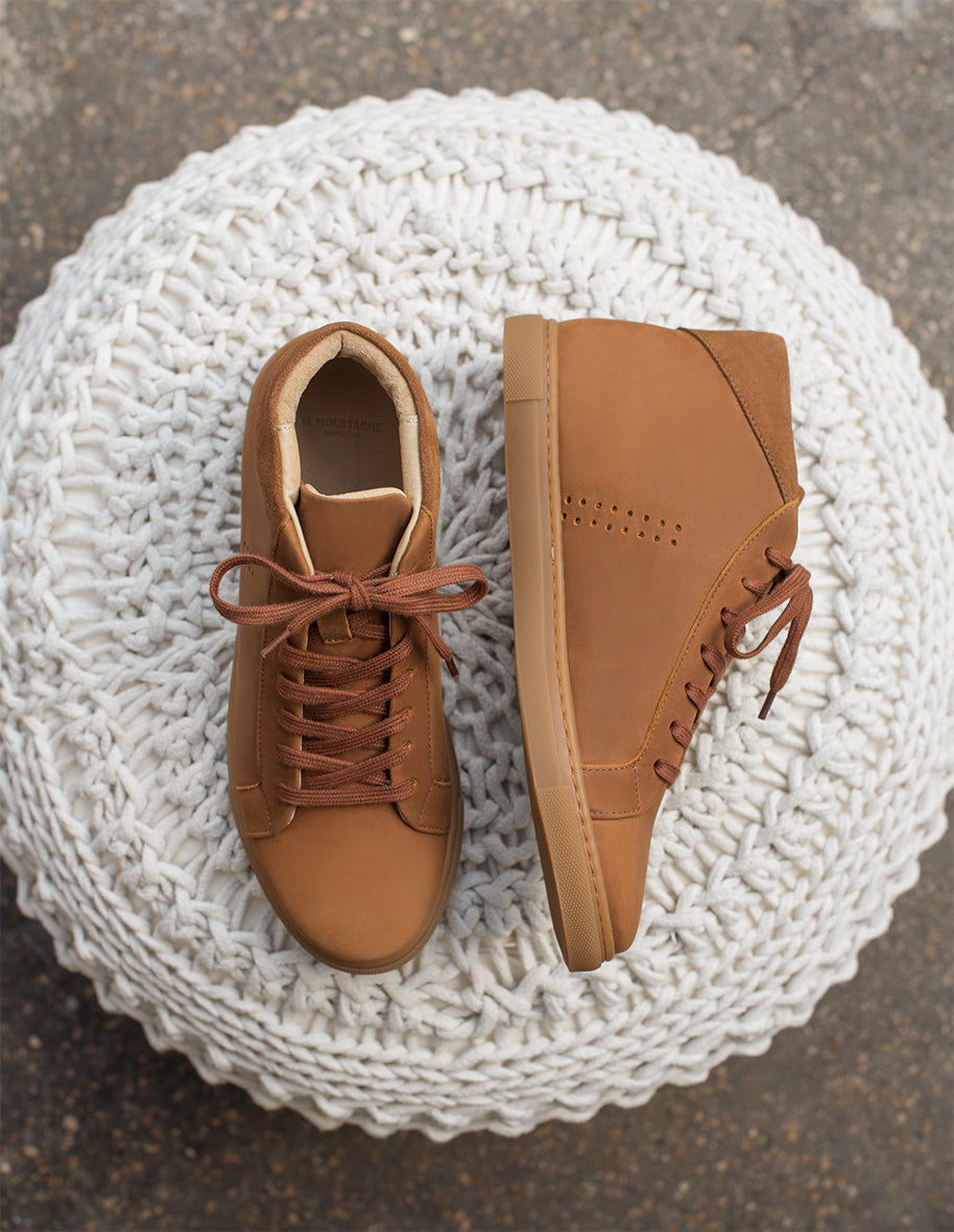 High-top trainers Richard - Terracotta pull-up leather VP