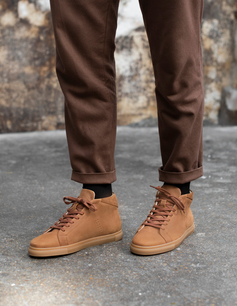 High-top trainers Richard - Terracotta pull-up leather VP