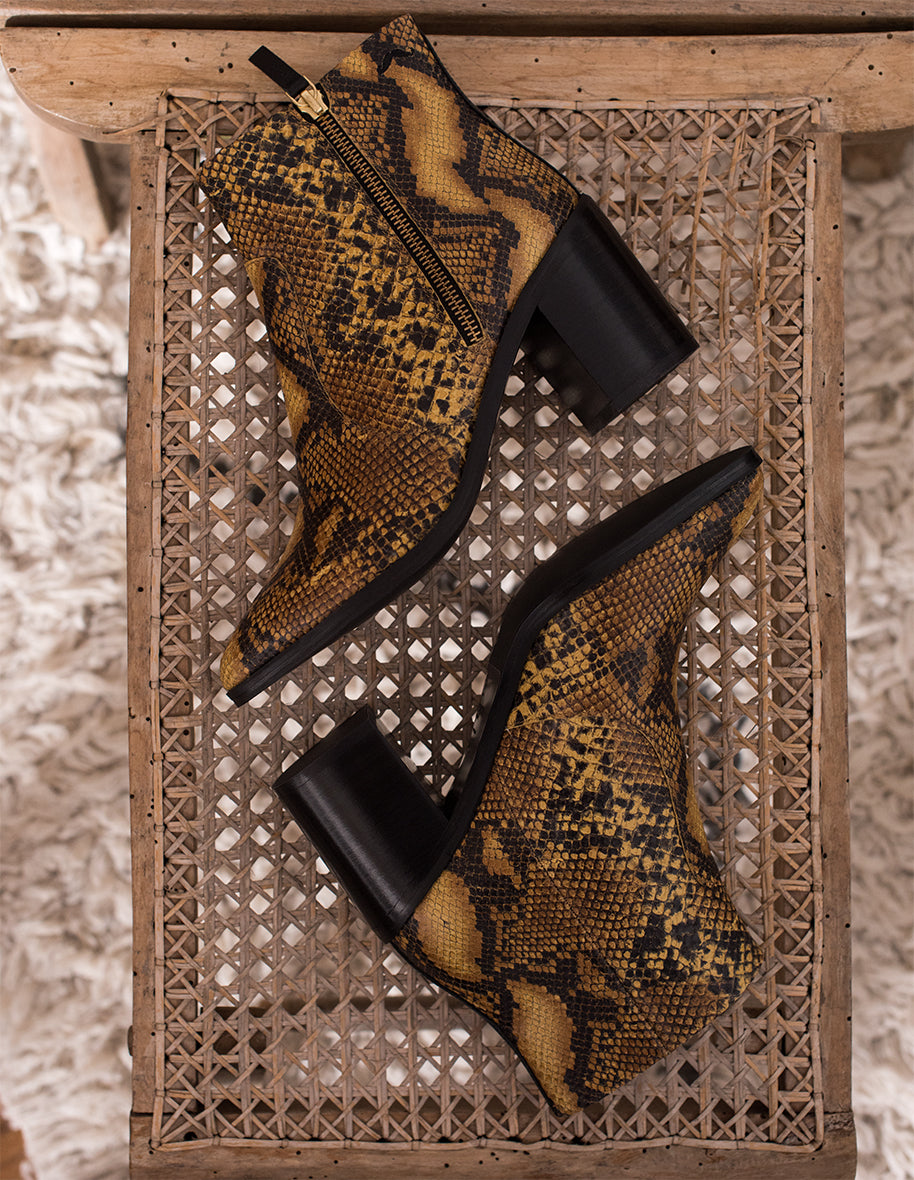 Celestial boots - Python Cognac leather