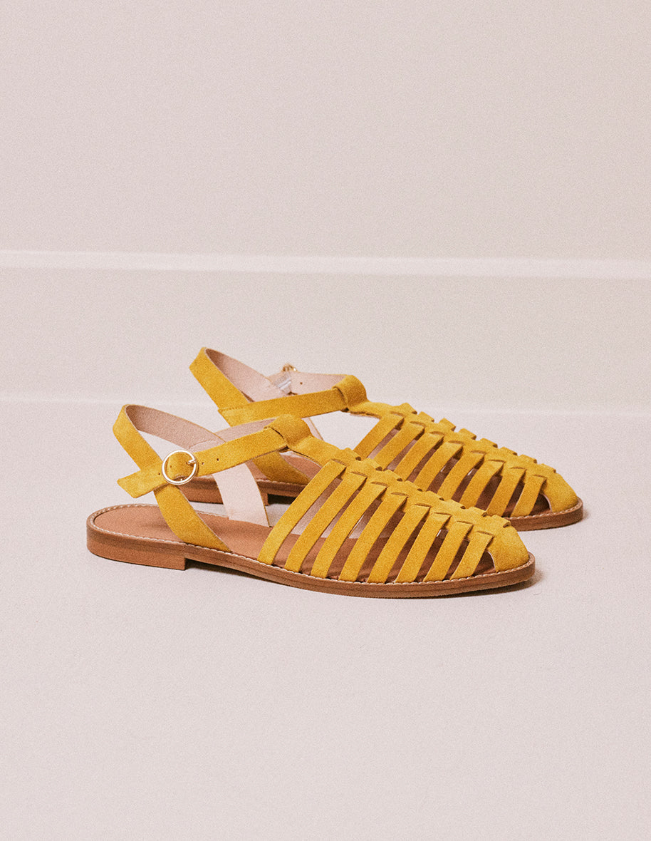 Sandals Cécile - Yellow suede