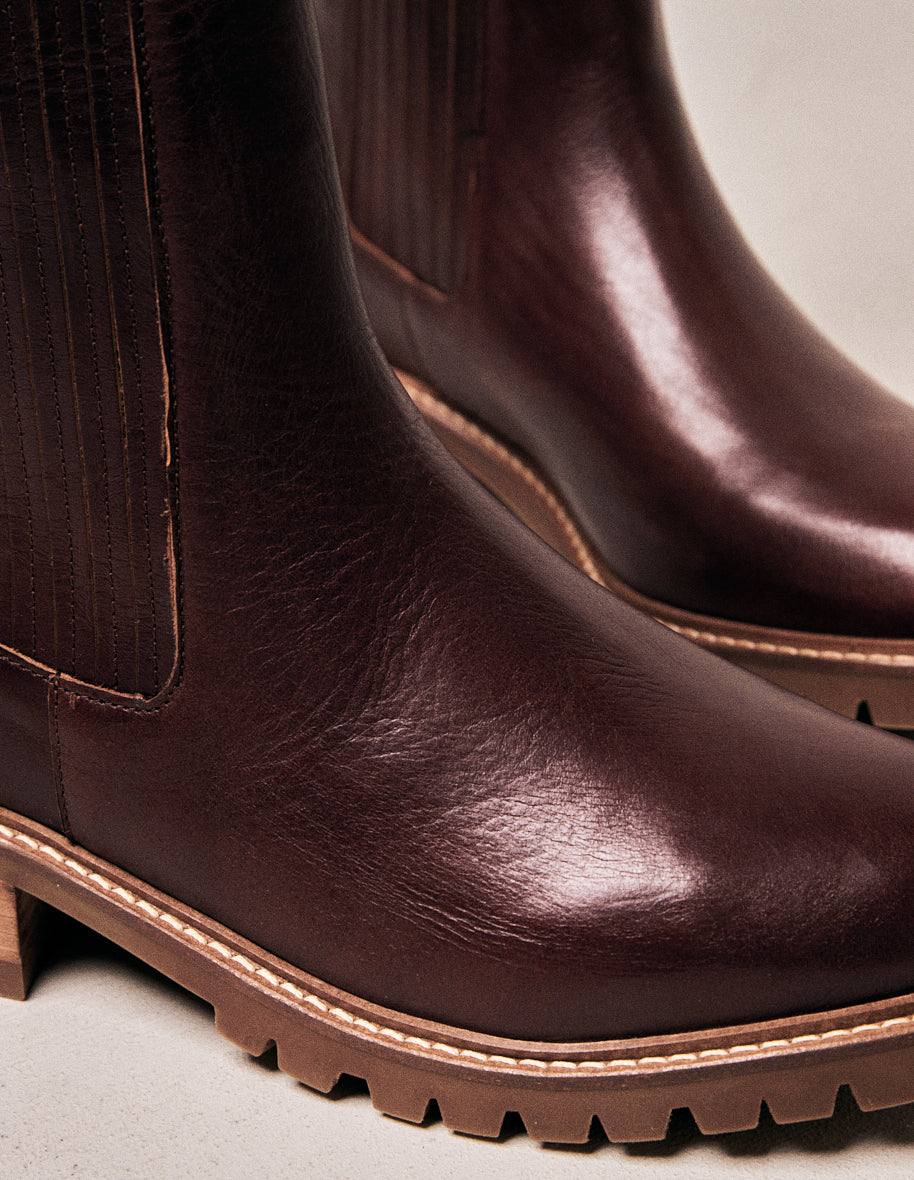 Ankle boots Dorianne - Mahogany leather
