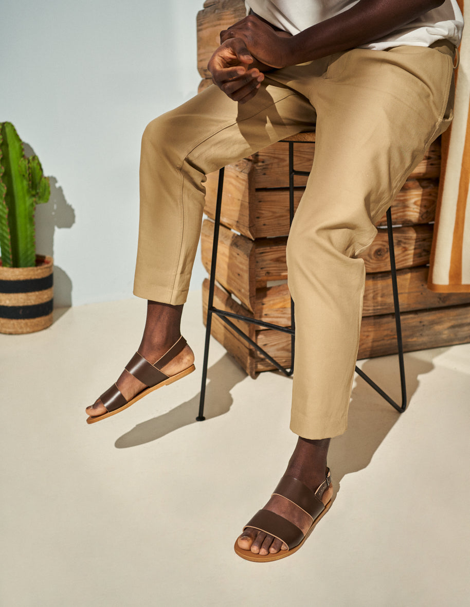 Sandals Etienne - Brown leather