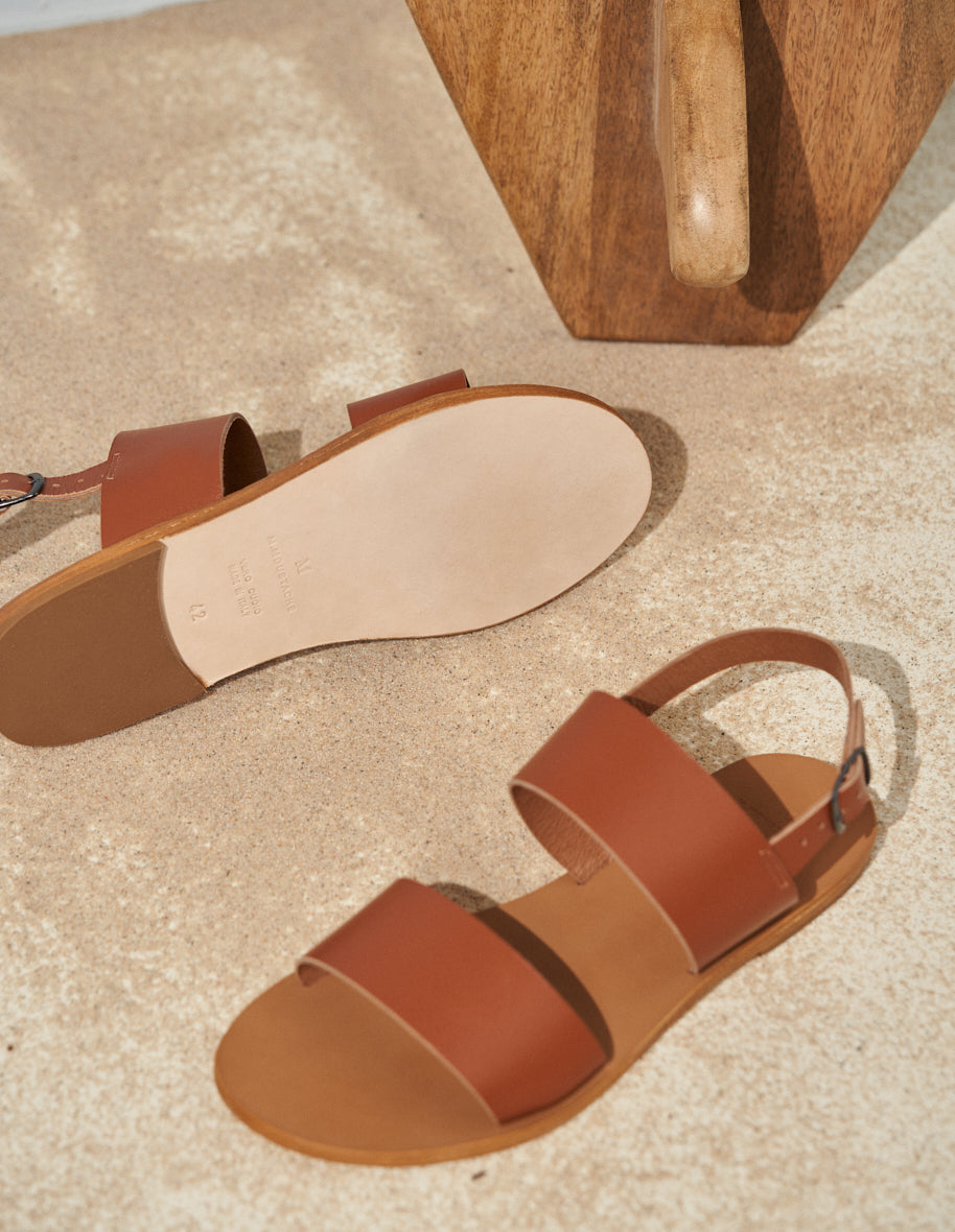 Sandals Etienne - Cognac leather