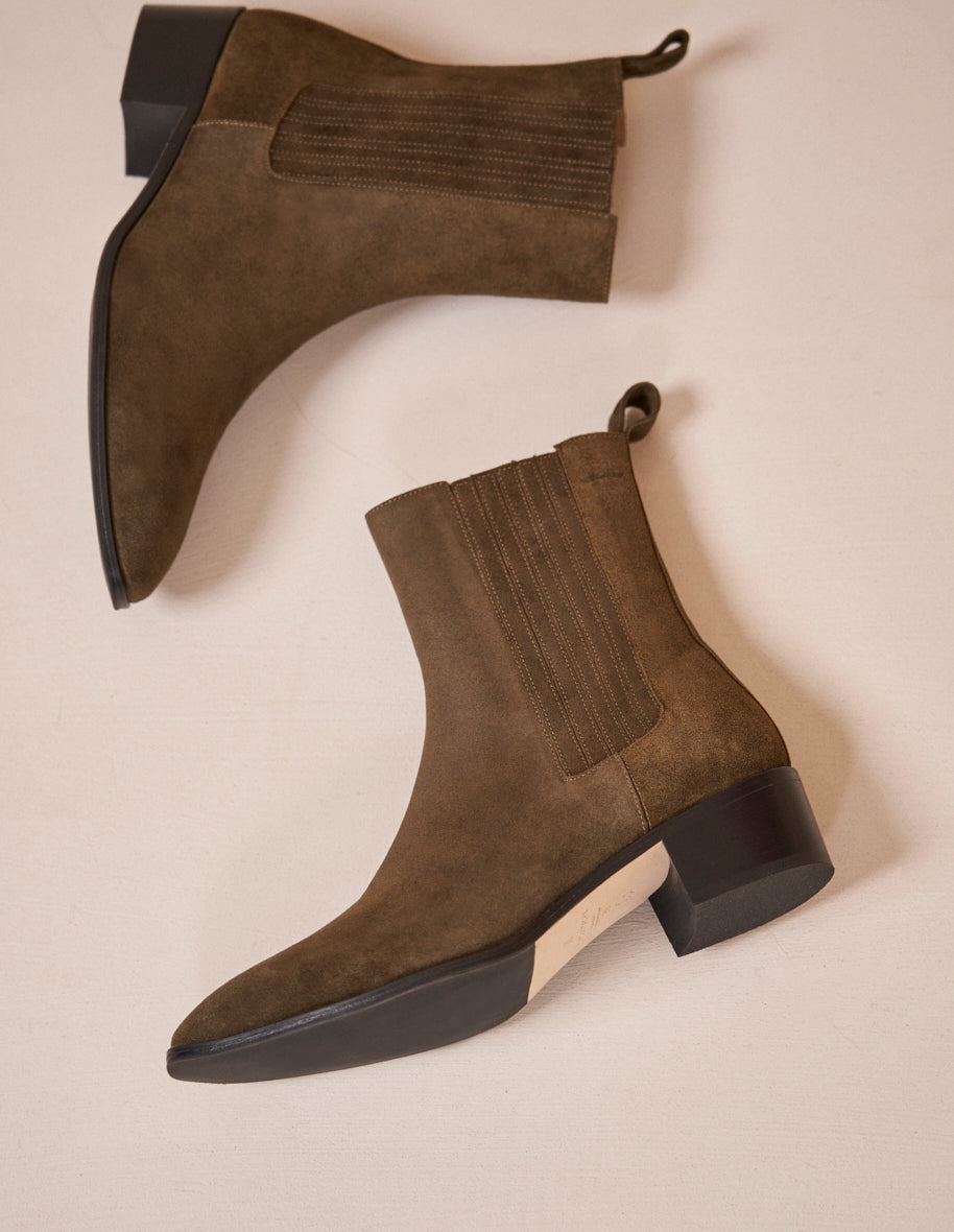 Ankle boots Faustine - Khaki suede
