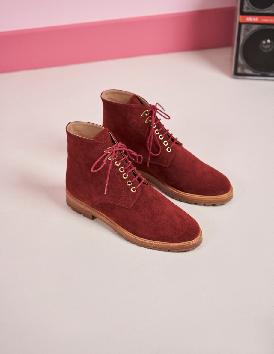 Ankle boots Laurène - Brick red suede