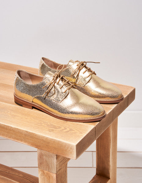 Derbies dorées new arrivals cuir