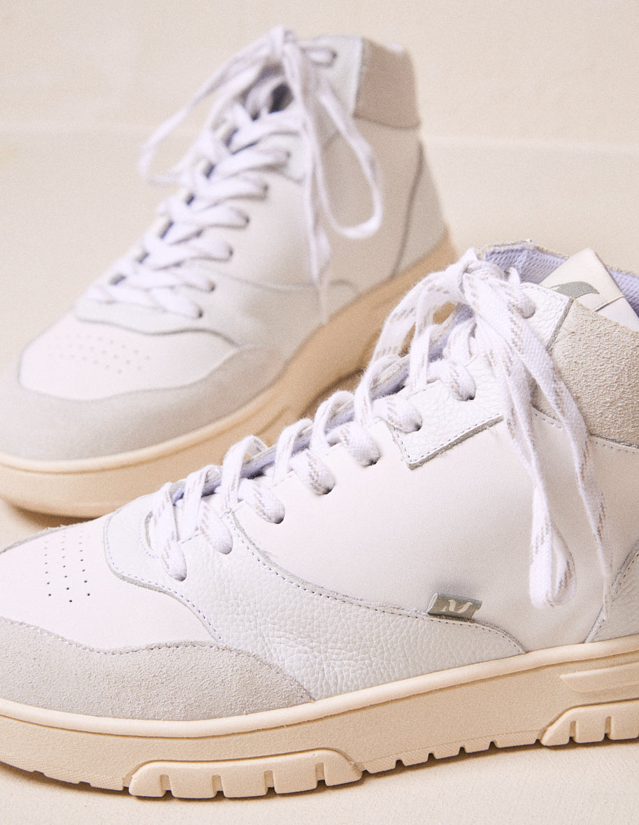 High-top trainers Leopold - White & grey leather and suede