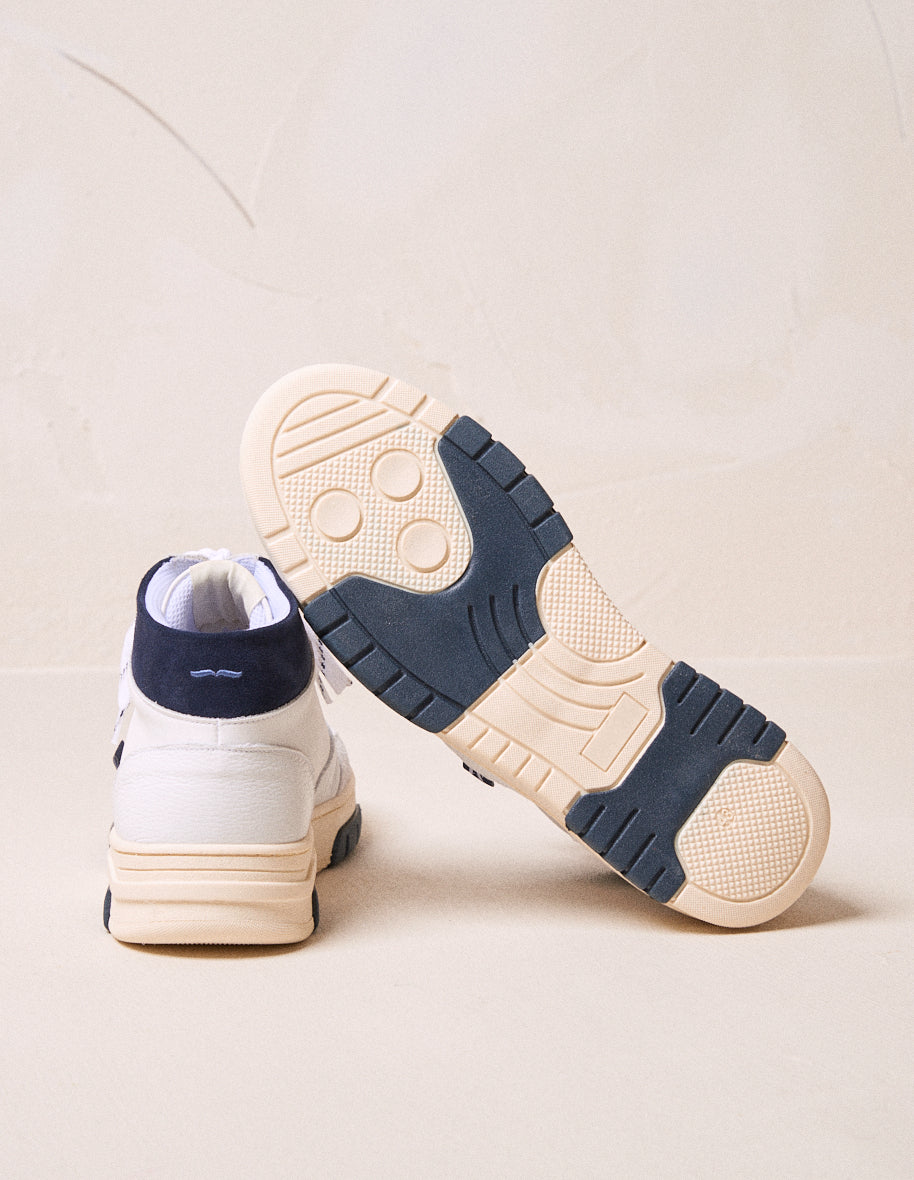High-top trainers Leopold - White & navy leather and suede