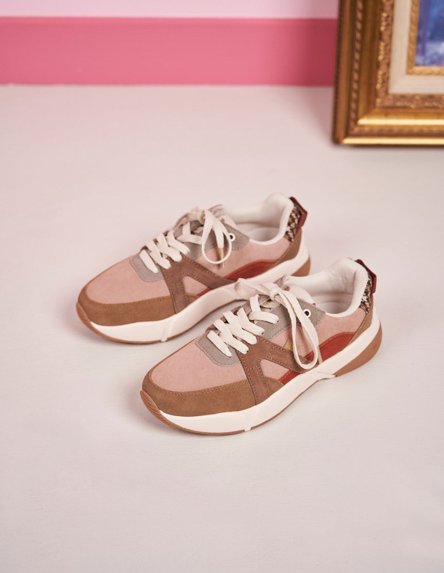 Running shoes Lison - Taupe nude brown suede