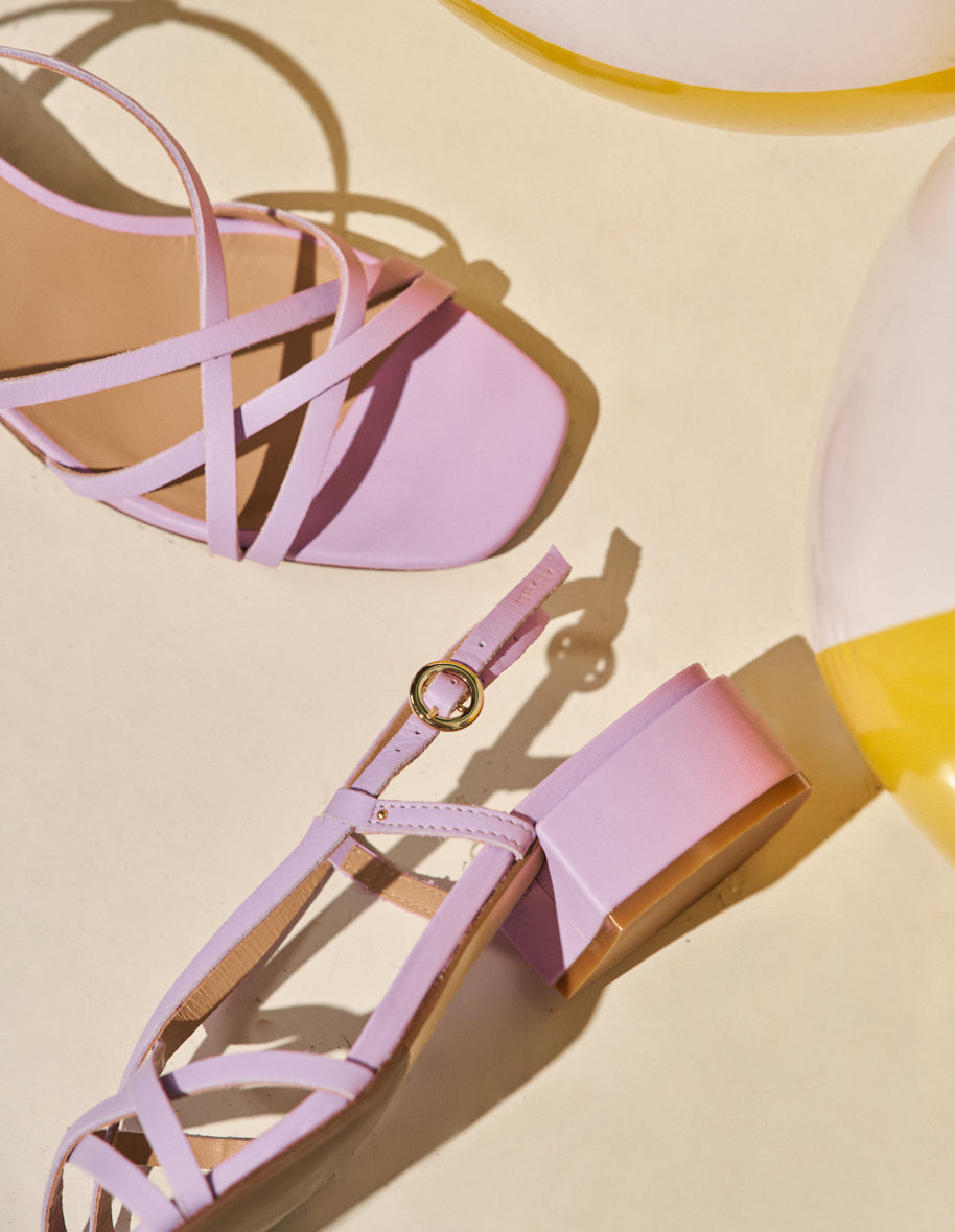 Heeled sandals Lola - Lila leather