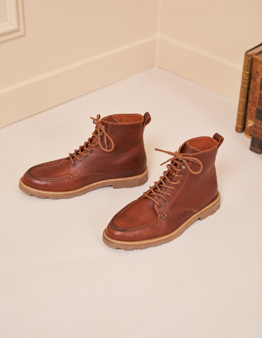 Boots Lucas -  Terracotta pull-up leather