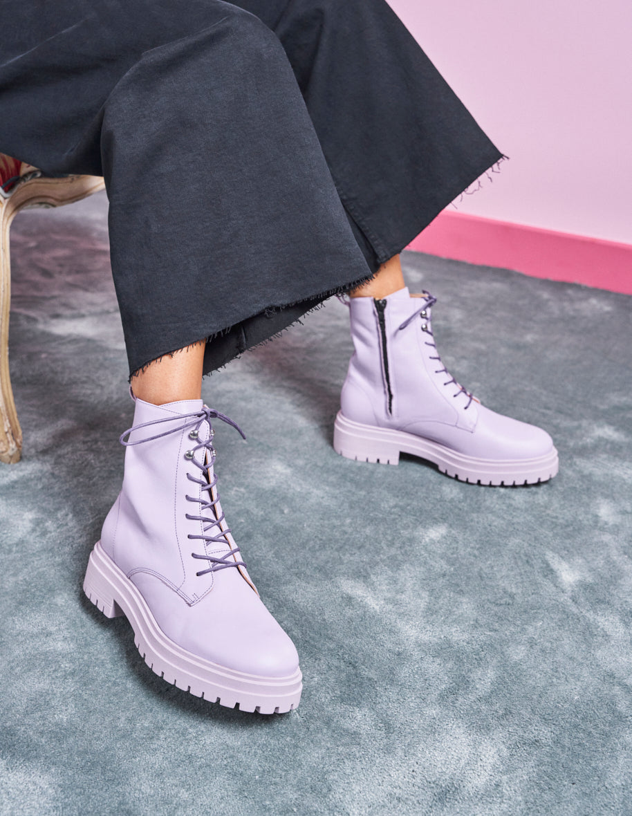 Ankle boots Salomé - Lilac leather
