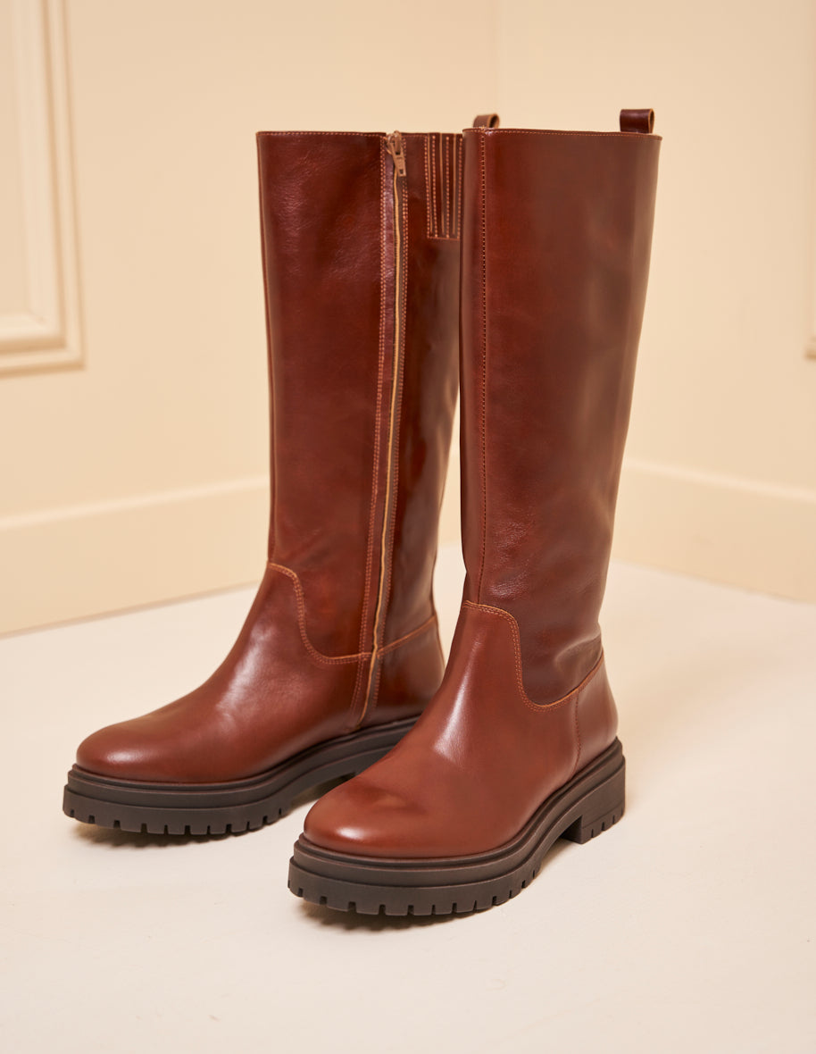 Boots Maelis - Mahogany leather