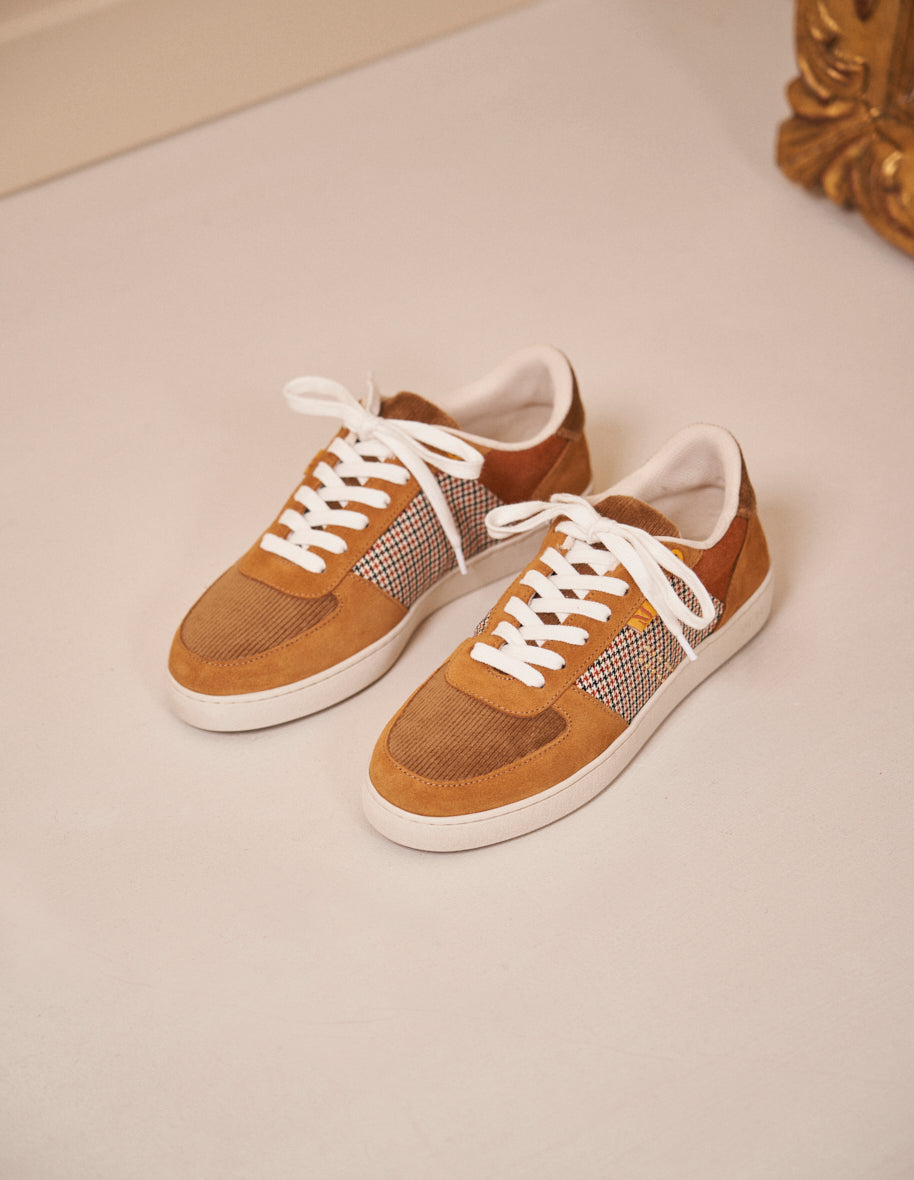 Low-top trainers Marie - Brown corduroy and suede