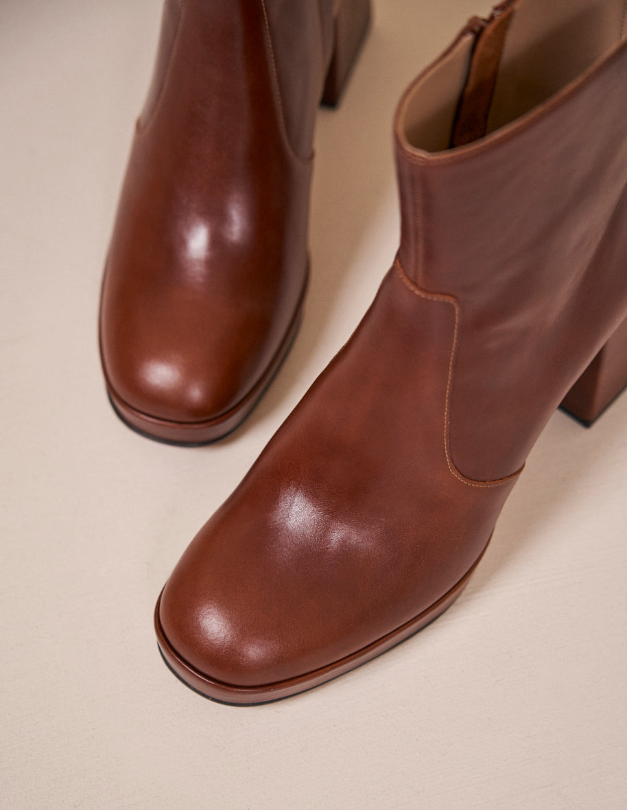 M.Moustache - Bottines à talons en cuir pour femme Marina
