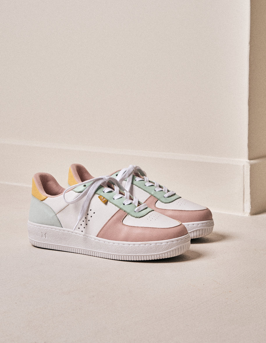 Low-top trainers Maxence F - White nude mint leather
