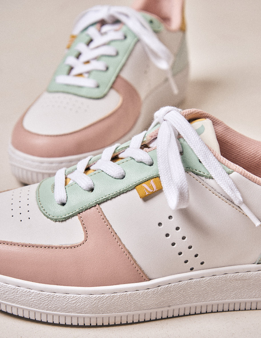 Low-top trainers Maxence F - White nude mint leather