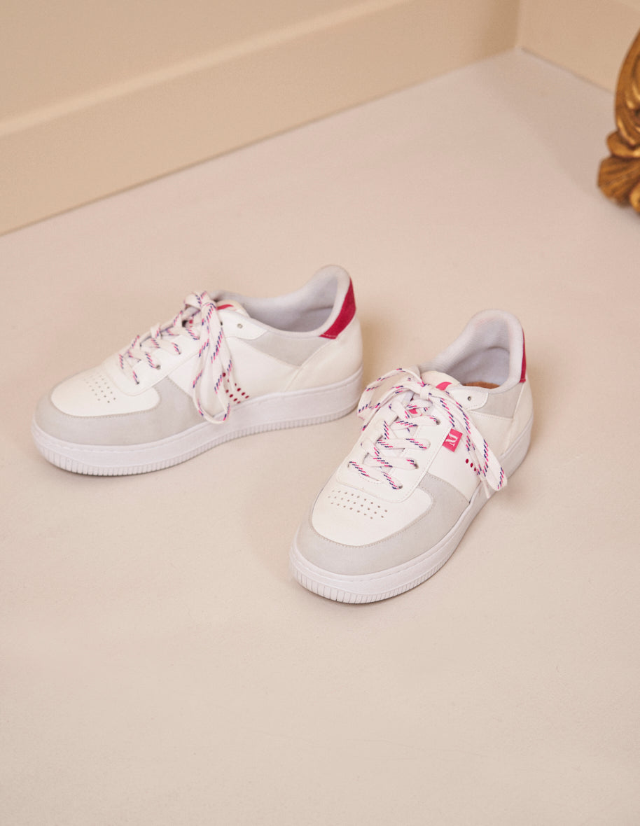 Low-top trainers Maxence F - Fuchsia & white vegan leather