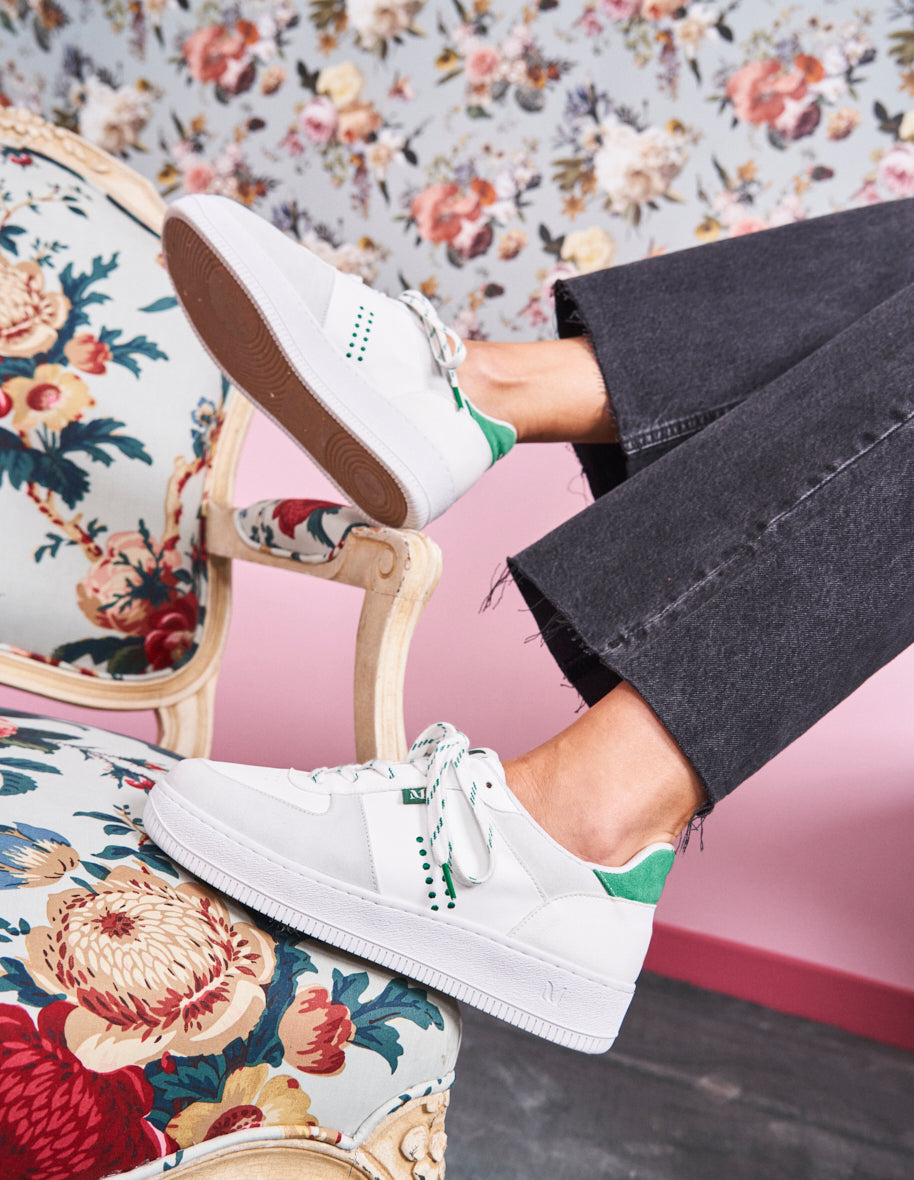 Low-top trainers Maxence F - Green & white vegan leather