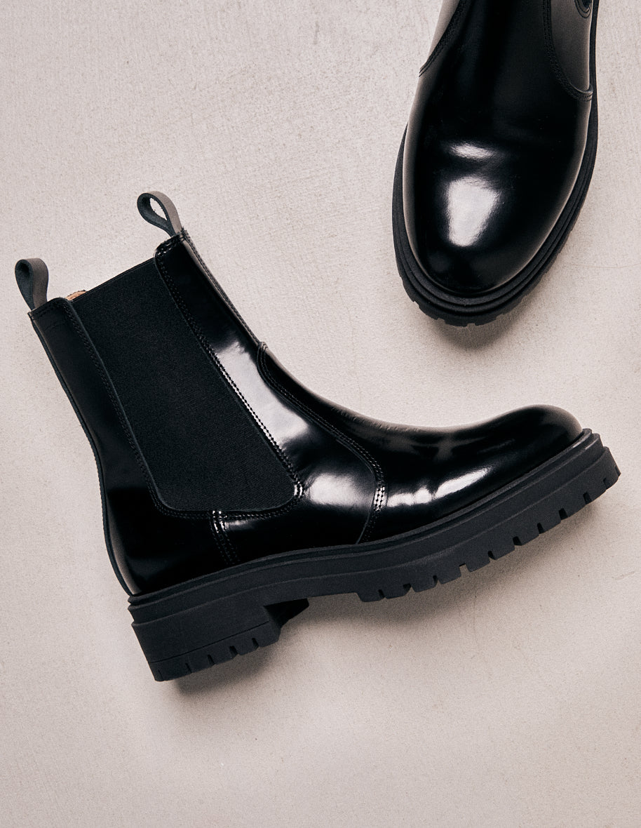 Ankle boots Perrine - Black box leather 